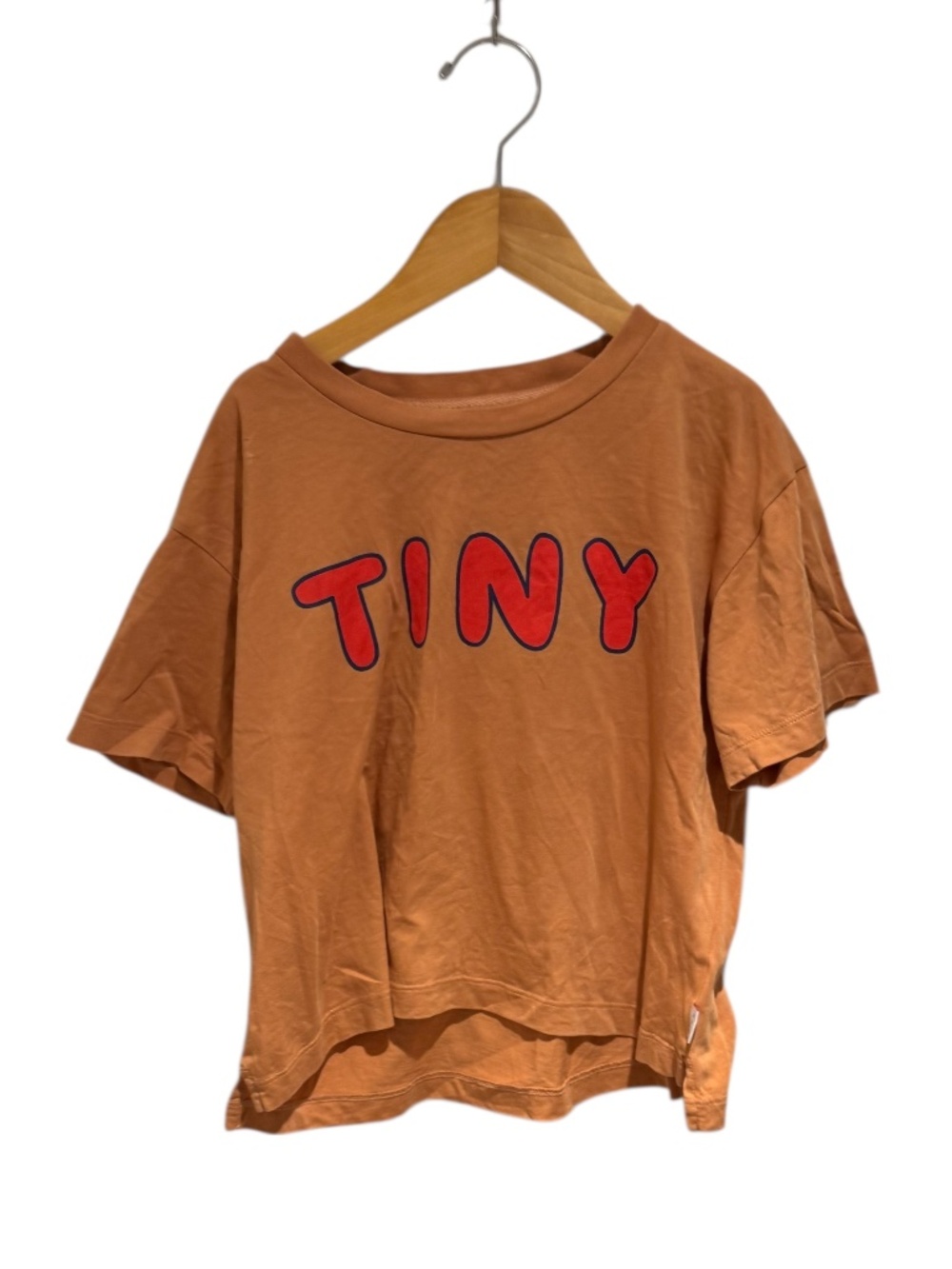 TINYCOTTONS brownish/orange t-shirt with “tiny” print - size 12